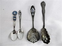 4pc Sterling Silver Spoons - Souvenir & Serving