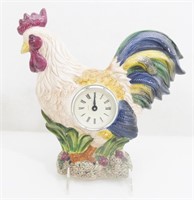 Ceramic Rooster Clock on Stand