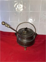 Antique Cast Iron Fire starter cauldron /Pumice