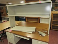 Metal Desk with Hutch