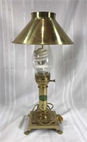 Brass clawfoot table lamp