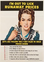 I'M OUT TO LICK RUNAWAY PRICES WWII POSTER