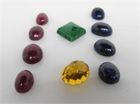 95 ct Emeralds, Rubies, & Blue Sapphire Gemstones