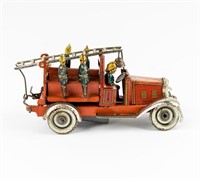 Kellerman Tin Litho Penny Toy Fire Truck Windup
