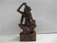 13" Wood Lady Statue