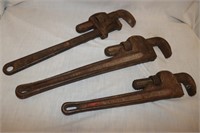 3 Pipe Wrenches: Ridged 14", 18" & Craftsman 18"