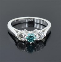 APPR $1150 Moissanite Ring 0.3 Ct 925 Silver