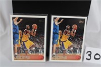 Two 1996 Topps #138 Kobe Bryant RC's - Basketball