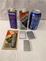 3 Zippo Lighters, Fuel & Flint