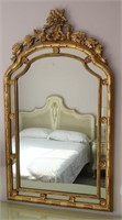 large ornate gilt framed wall mirror, 31" wide x