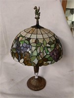 Antique Salem brothers lamp stained glass shade