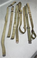 7 Old US Military Green Canvas Rifle Slings