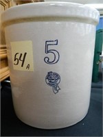 Buckeye Pottery Co. Blue Ribbon 5 Gal. Crock -