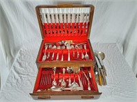Community flatware in flatware chest with extras