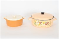 Vintage Enamel & Ceramic Pots w/ Lids