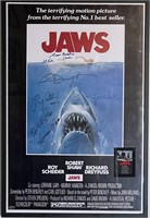 Jaws cast signed movie poster
