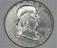 1958 AU Grade Franklin Half Dollar