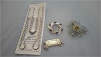 necklace and other pieces marked "Sterling"