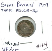 Great Britain 1909 Three Pence - Silver