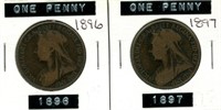 Great Britain Pair of 1896-1897 Large Pennies