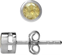 Natural Round .50ct Citrine Stud Earrings