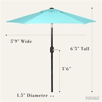 Punchau 6 Ft Outdoor Patio Umbrella, Easy Open/clo