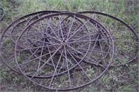 6 Matching Iron Wagon Wheels 54"