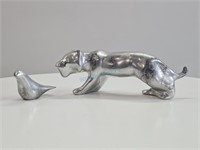 Hoselton Pewter Tiger & Bird Figurines