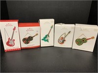 (5) Hallmark Keepsake Ornaments-Guitars
