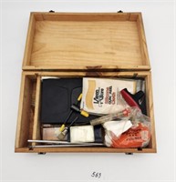 Gun Cleaning Kit Etc in Vintage Cigar Box
