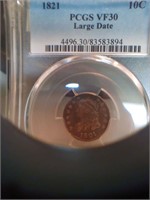 1821 10 cent large date