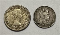 Vintage Canadian silver coins