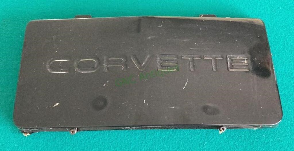 Authentic Corvette license plate cover off of a