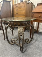 Round glass top table