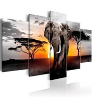 NEW- African Elephant Painting on Canvas