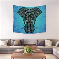 Turquoise/Aqua Elephant Tapestry