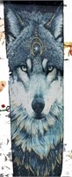 Grey/Blue Wolf Tapestry Wall Hanger