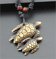 Coffee Colour Turtle Resin Necklace