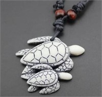 White Turtle Resin Necklace