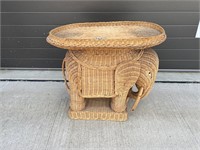 Vintage Wicker Elephant Table