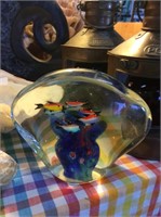 Fish art glass paperweight
