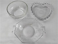 VINTAGE ETCHED GLASS +