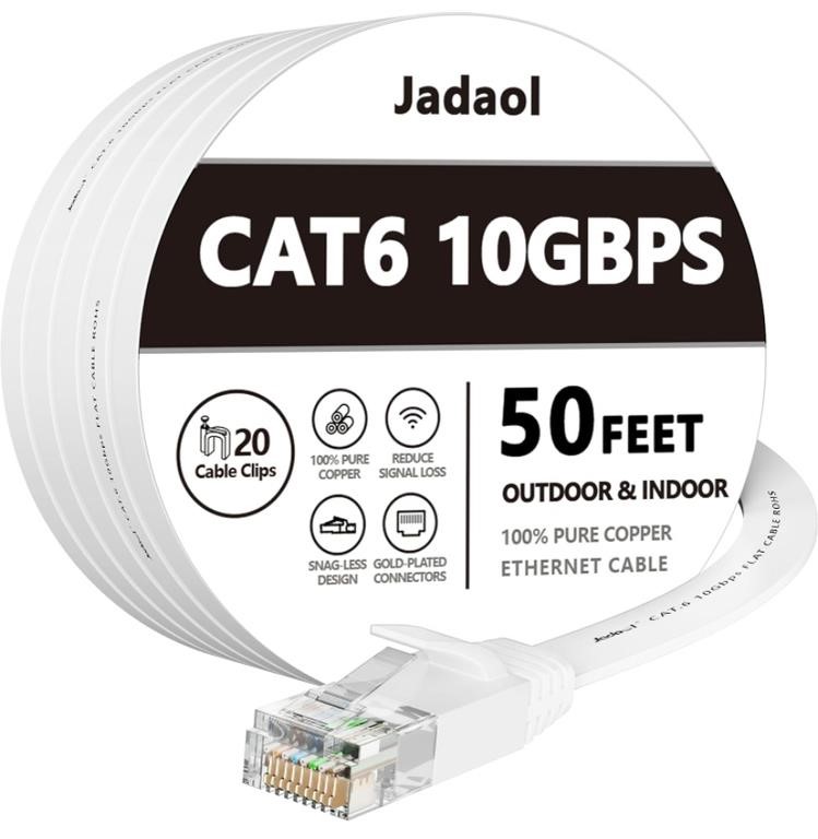 JADAOL, CAT 6 ETHERNET CABLE, 50 FT., SEALED