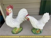 Ceramic rooster and chicken