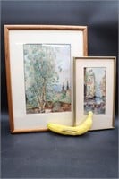 2 Signed M. Fplix and M. Brittan Orig. Watercolors