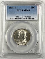 1951-S Washington Quarter, PCGS MS66