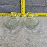 Lot of Two Clear Glass Serving Bowls