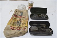 Tobacco Bag, Glasses, Cases & Bird Feeder