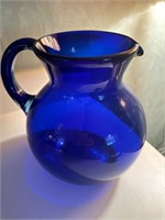 Blue Glass Pitcher