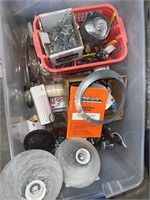 Box of Miscellaneous hardware, tools, electrical